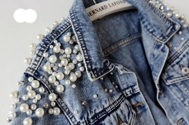 Pearl Casual Denim Jacket for Women - GlimmaStyle