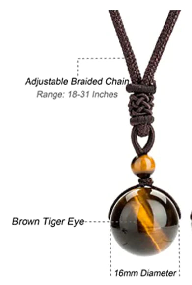 Tiger Eye Stone Pendant Necklace - GlimmaStyle