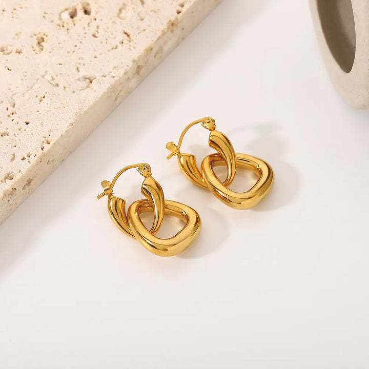 Gold Hoop Drop Earrings - GlimmaStyle