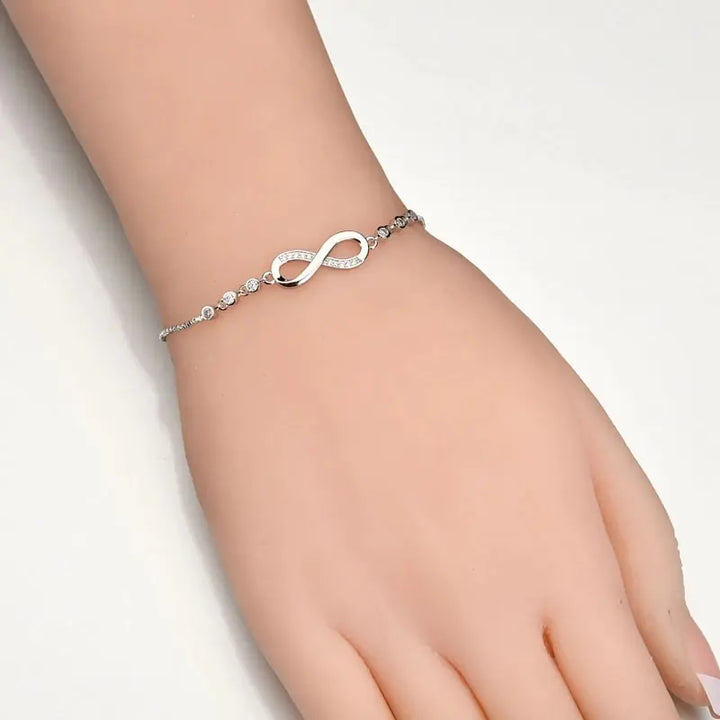 CZ Stone Infinity Bracelet - GlimmaStyle