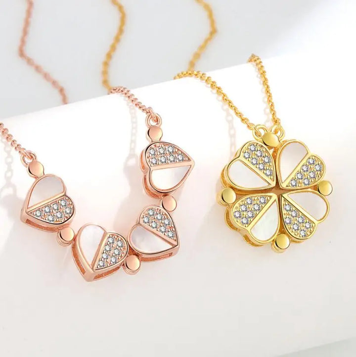 Clover Heart Shape Necklace - GlimmaStyle