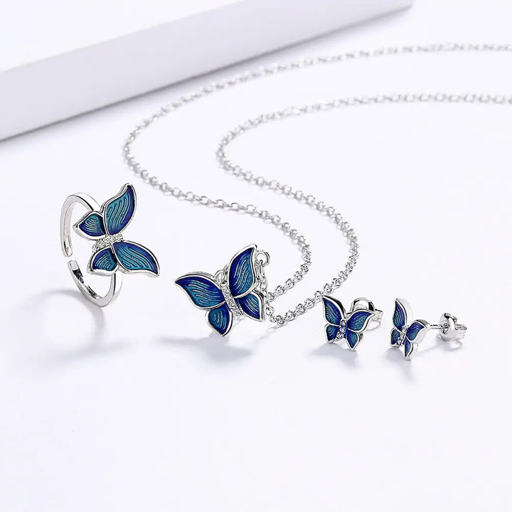 Micro-Enamel Butterfly Necklace - GlimmaStyle