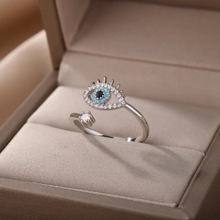 Turkish Blue Evil Eye Rings - GlimmaStyle