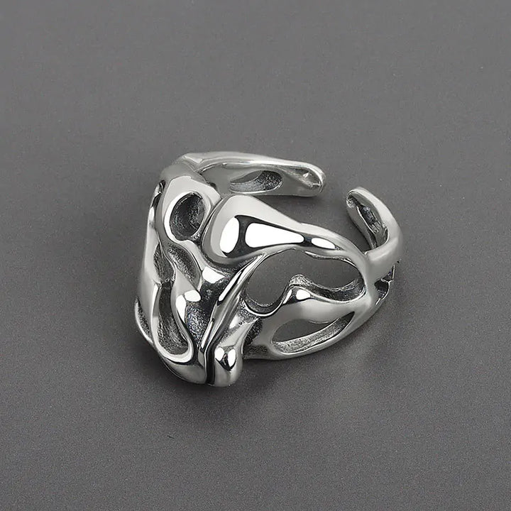 Silver Color Hollow Surface Bump Ring - GlimmaStyle