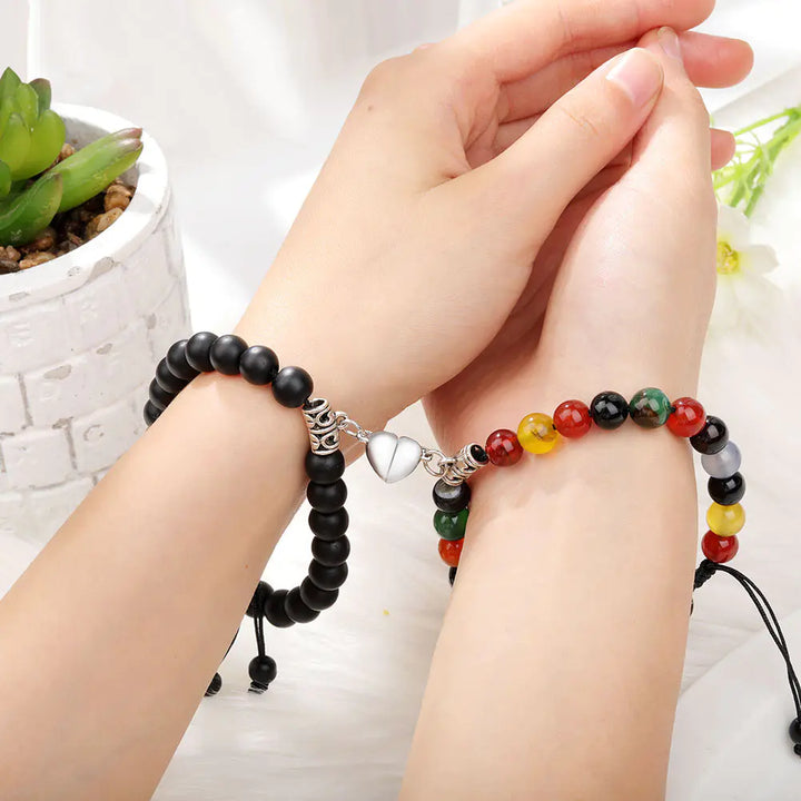 Natural Stone Beads Couple Magnetic Bracelets - GlimmaStyle