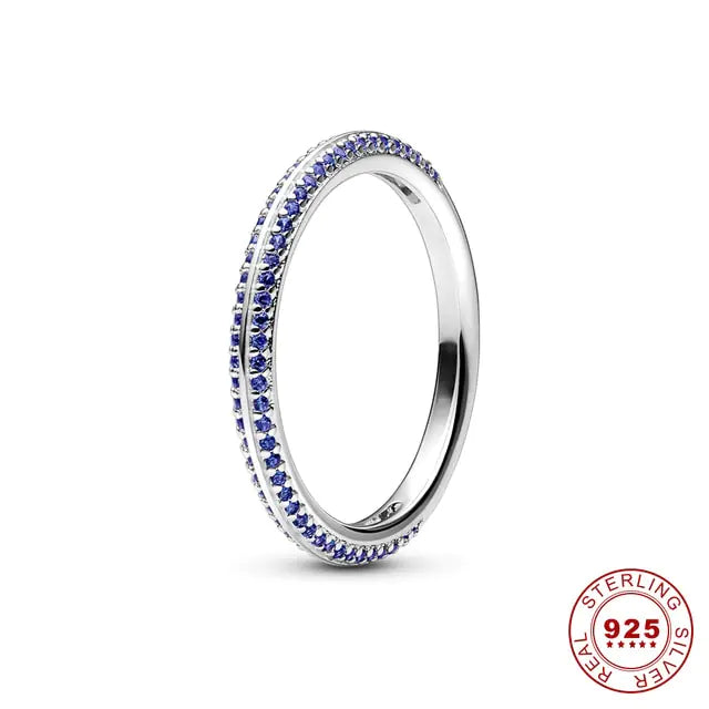 Celestial Blue Sparkling Moon And Sun Rings - GlimmaStyle