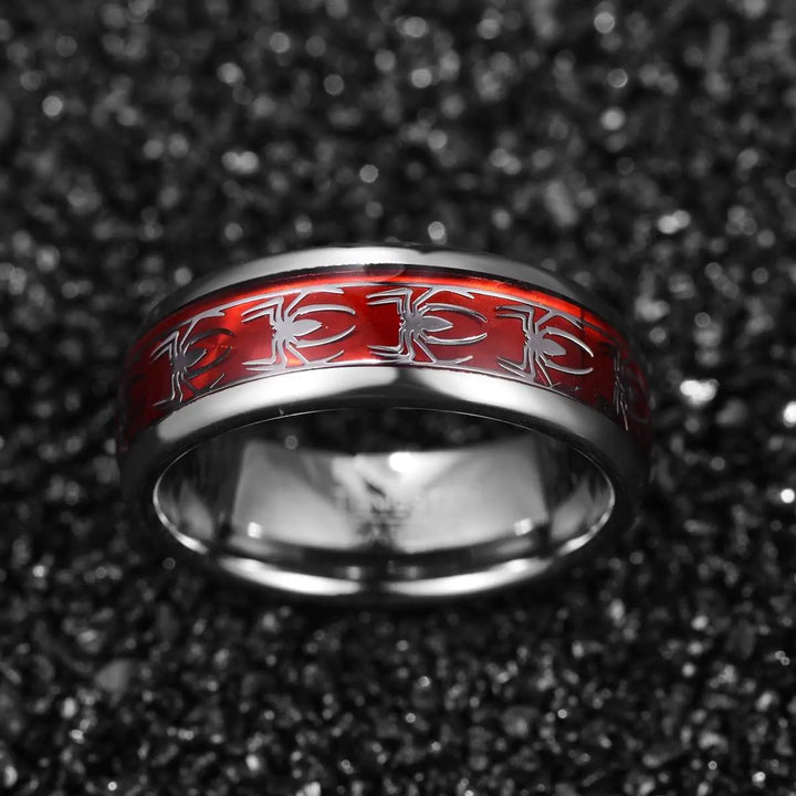 Spider Motif Tungsten Ring - GlimmaStyle