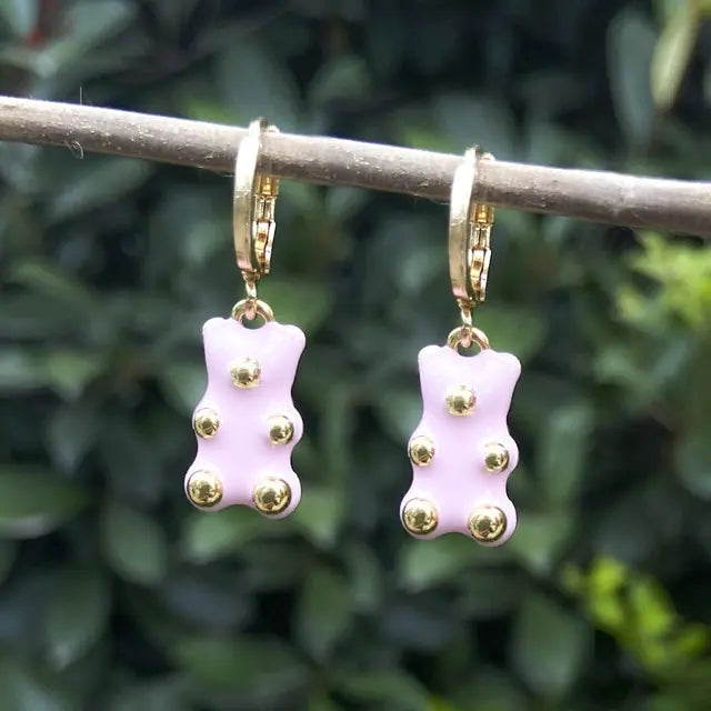 Cute Acrylic Gummy Bear Dangle Earrings - GlimmaStyle