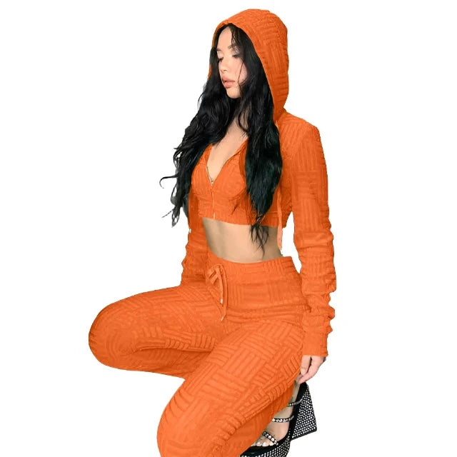 Waffle Tracksuit Set - GlimmaStyle