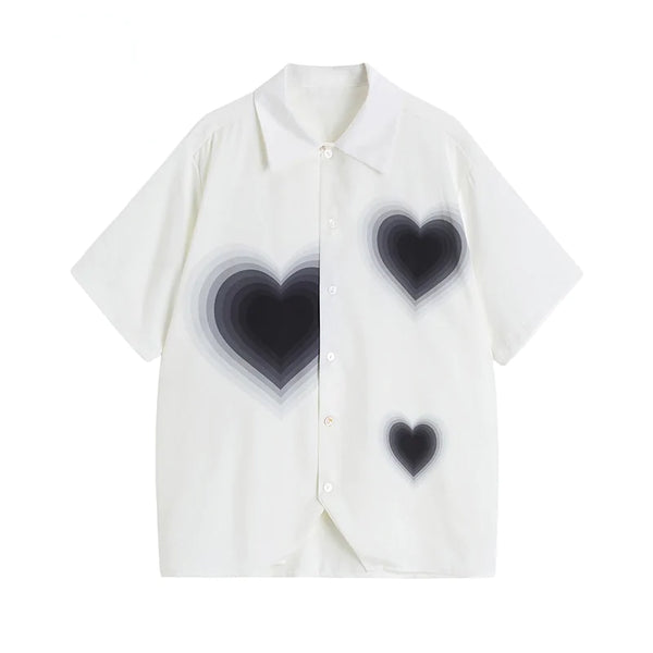 Heart Printed Loose Shirts - GlimmaStyle