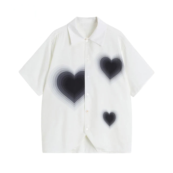 Heart Printed Loose Shirts - GlimmaStyle