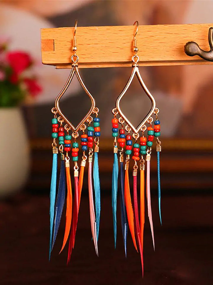 Tassels Feather Earrings - GlimmaStyle