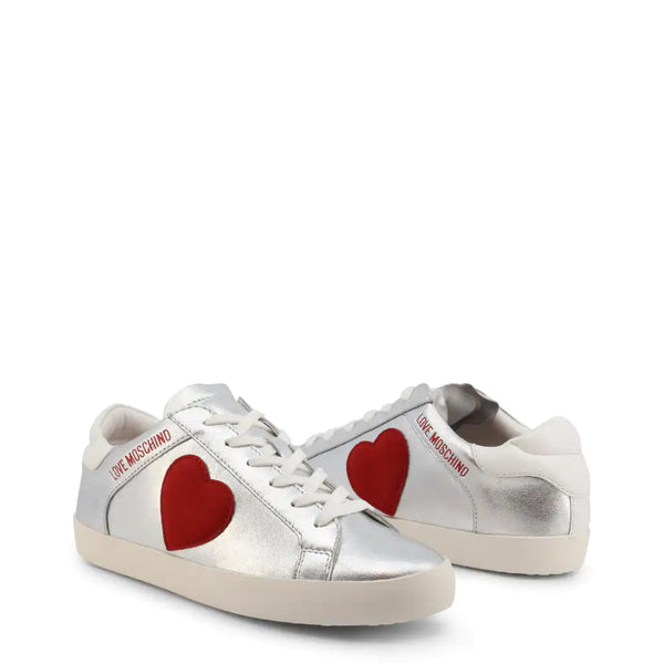 Silver Heart Sneakers - GlimmaStyle