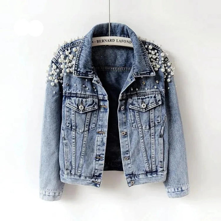 Pearl Casual Denim Jacket for Women - GlimmaStyle