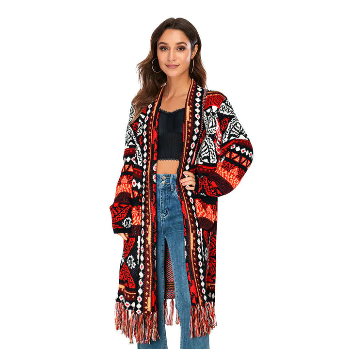 Ethnic Fringe Cardigan - GlimmaStyle