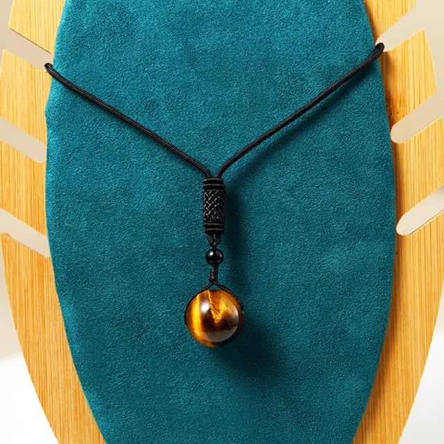 Tiger Eye Stone Pendant Necklace - GlimmaStyle