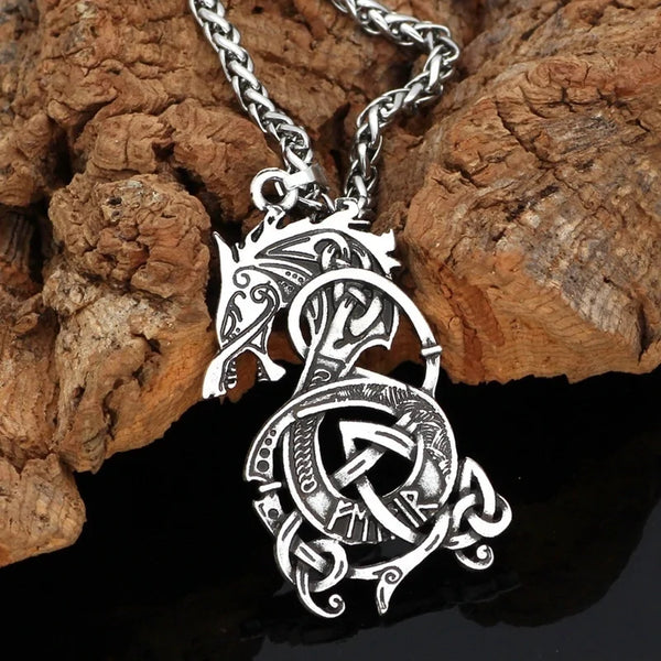 Viking Dragon Pendant Necklace - GlimmaStyle