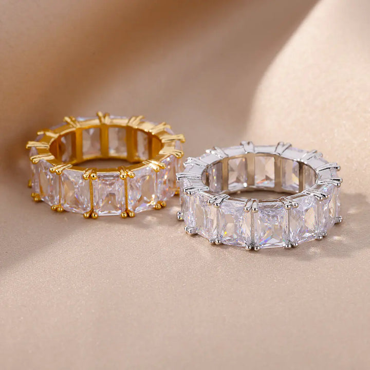 Rectangle Zircon Rings - GlimmaStyle