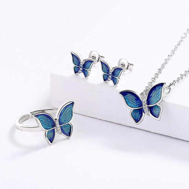 Micro-Enamel Butterfly Necklace - GlimmaStyle