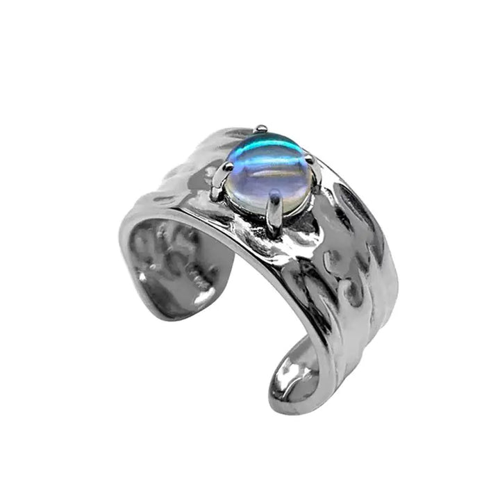 Tin Foil Moonstone Adjustable Ring - GlimmaStyle