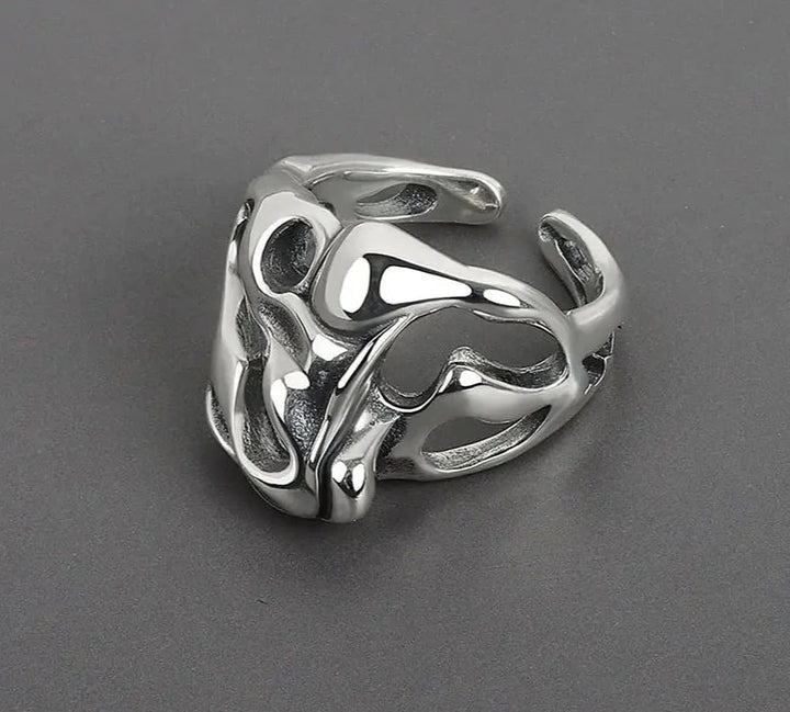 Silver Color Hollow Surface Bump Ring - GlimmaStyle