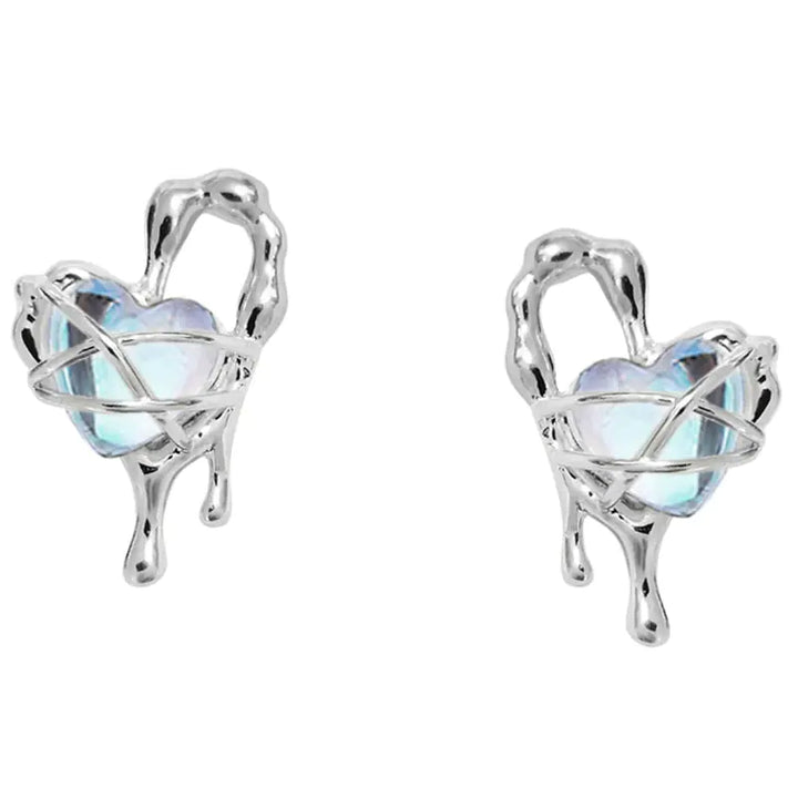 Sterling Silver Blue Stone Earrings - GlimmaStyle