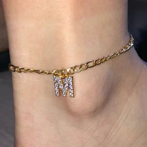 Initial Anklet Jewelry Accessory - GlimmaStyle