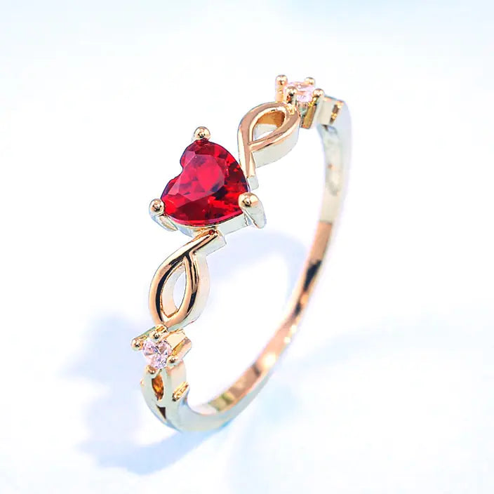 Huitan Simple Heart Ring - GlimmaStyle