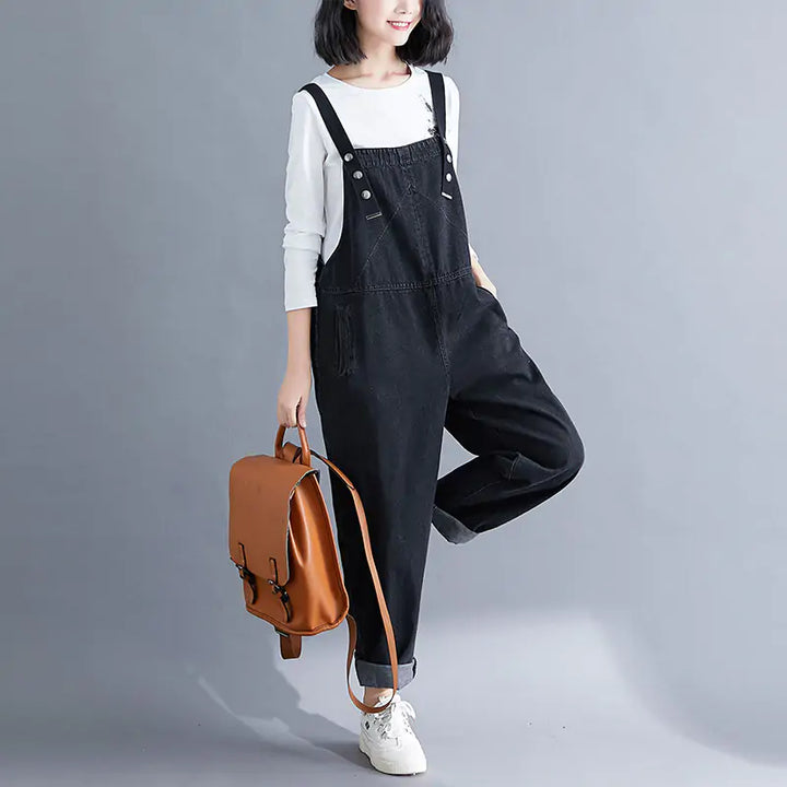 Jumpsuit Loose Suspenders - GlimmaStyle