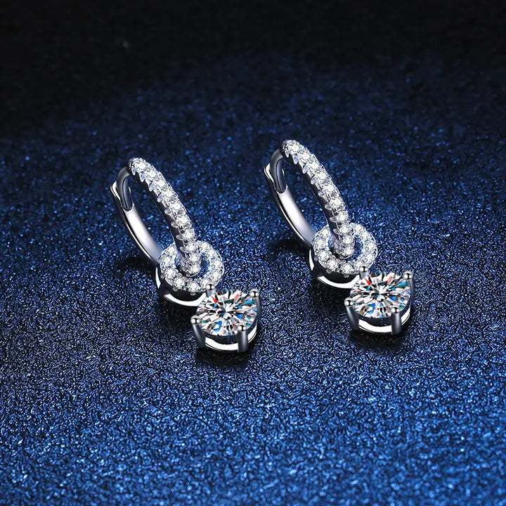 Genuine Moissanite Drop Earrings - GlimmaStyle