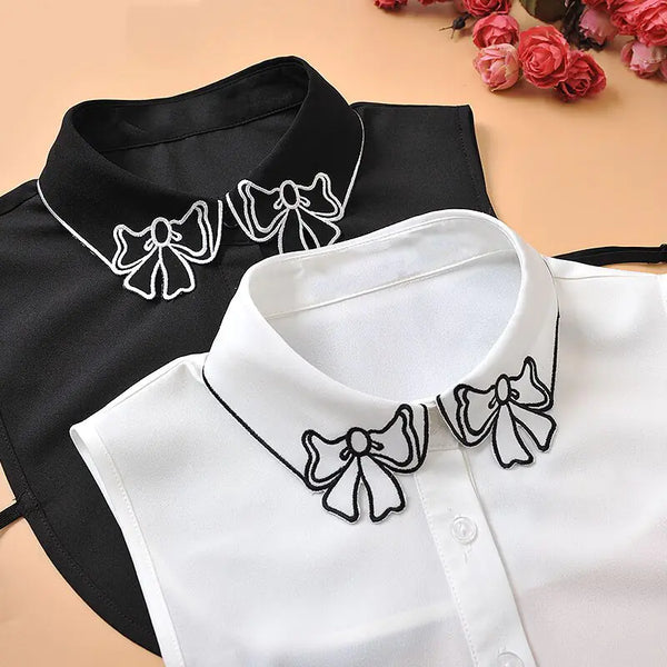 Embroidery Fake Women Collar Shirt - GlimmaStyle