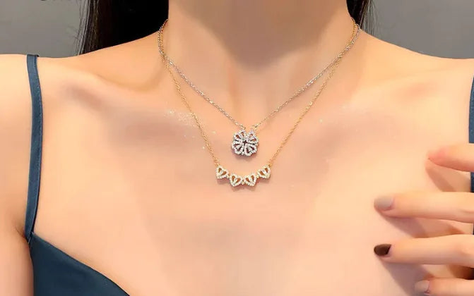 Clover Heart Shape Necklace - GlimmaStyle