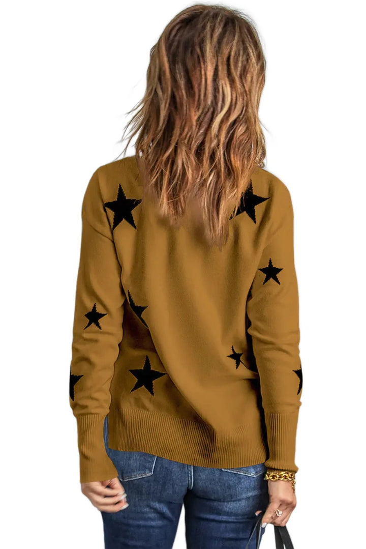 Star Print Sweater - GlimmaStyle