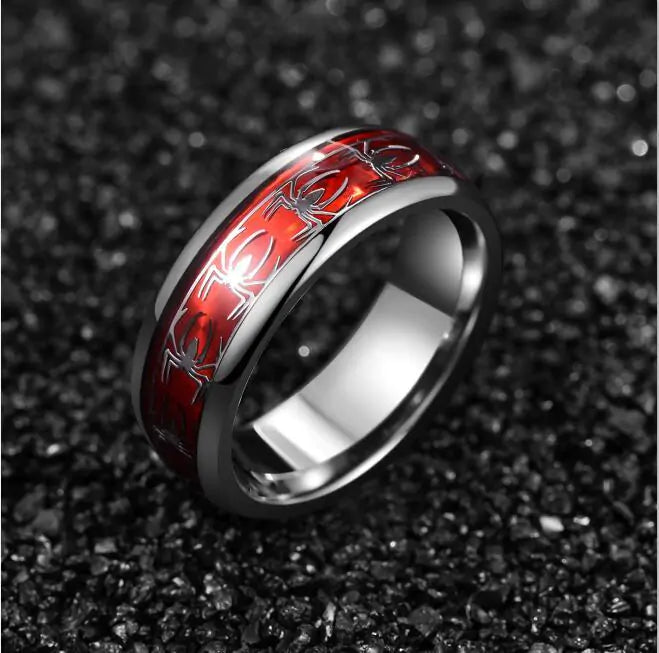 Spider Motif Tungsten Ring - GlimmaStyle