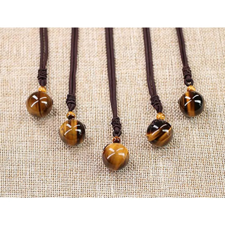 Tiger Eye Stone Pendant Necklace - GlimmaStyle