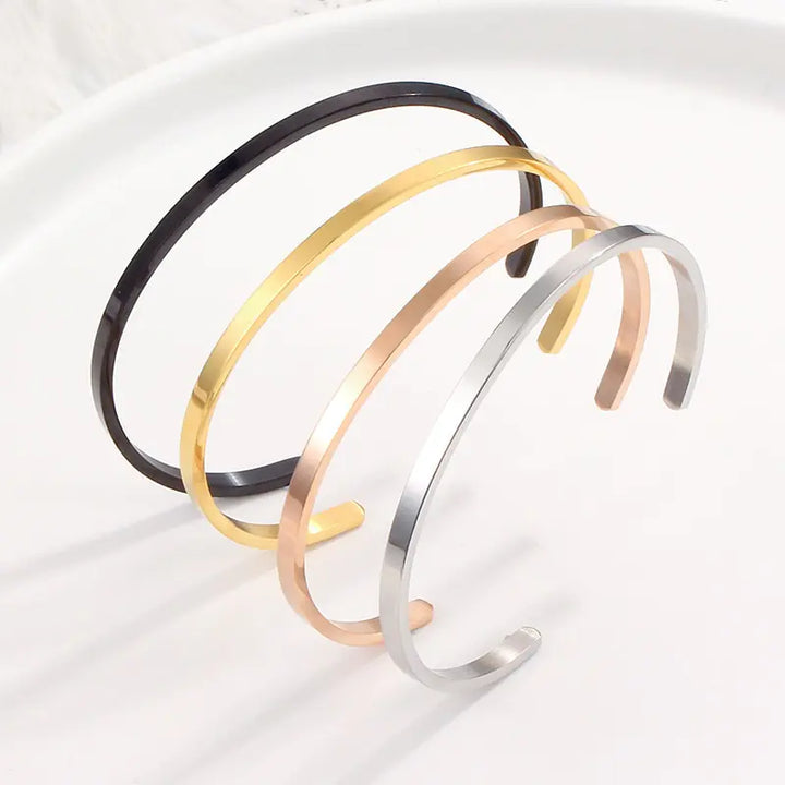 Unisex Stainless Steel Bangle Bracelet - GlimmaStyle