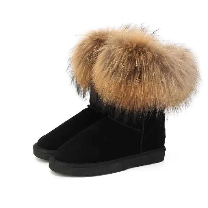 Women's Fox Fur Snow Boots - GlimmaStyle