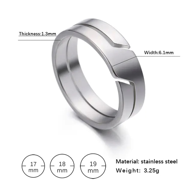 Silver Color Unisex Stainless Rings - GlimmaStyle