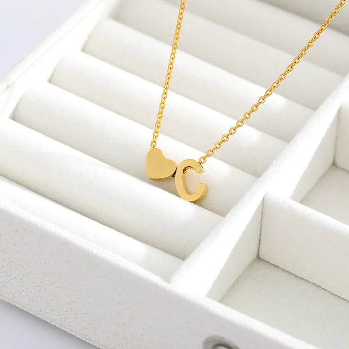 Letter Heart Initial Necklaces - GlimmaStyle