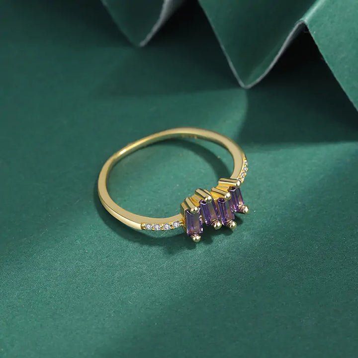 Baguette Amethyst Rings - GlimmaStyle