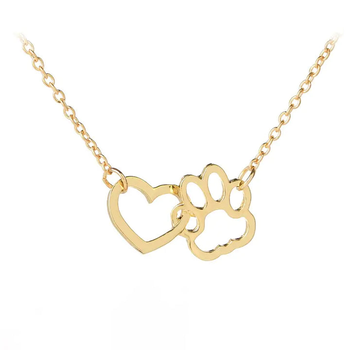 Pet Paw Love Heart Necklace - GlimmaStyle