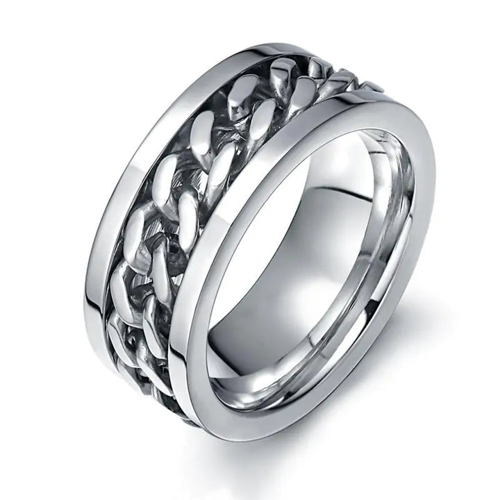 Stainless Steel Chain Spinner Ring - GlimmaStyle