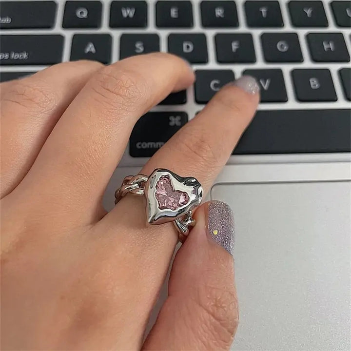 Aesthetic Crystal Love Ring - GlimmaStyle