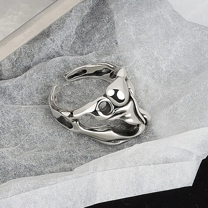 Silver Color Hollow Surface Bump Ring - GlimmaStyle