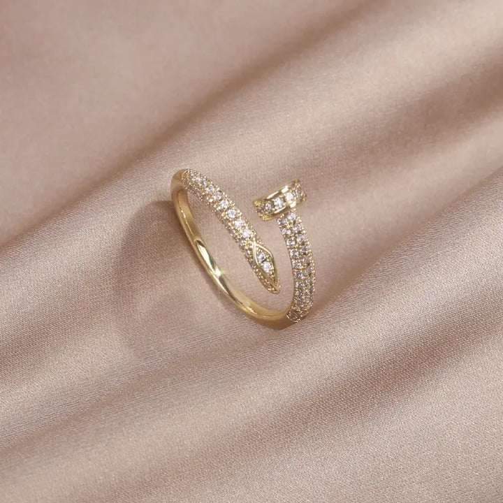 Classic Korean Style Copper Zircon Ring - GlimmaStyle