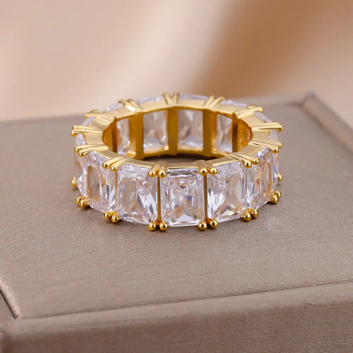 Rectangle Zircon Rings - GlimmaStyle