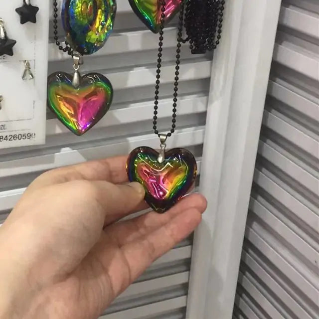 Aura Glass Heart Necklace - GlimmaStyle