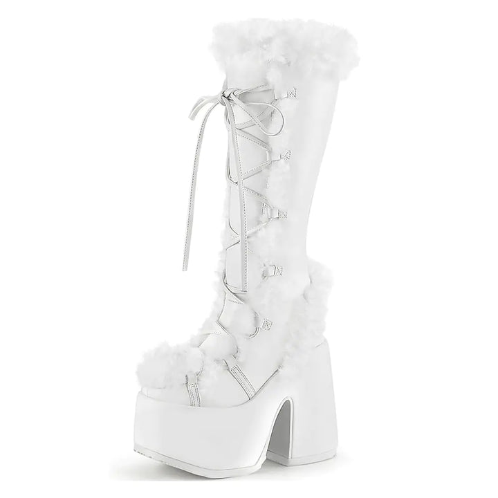 Chunky High Heeled Winter Boots - GlimmaStyle