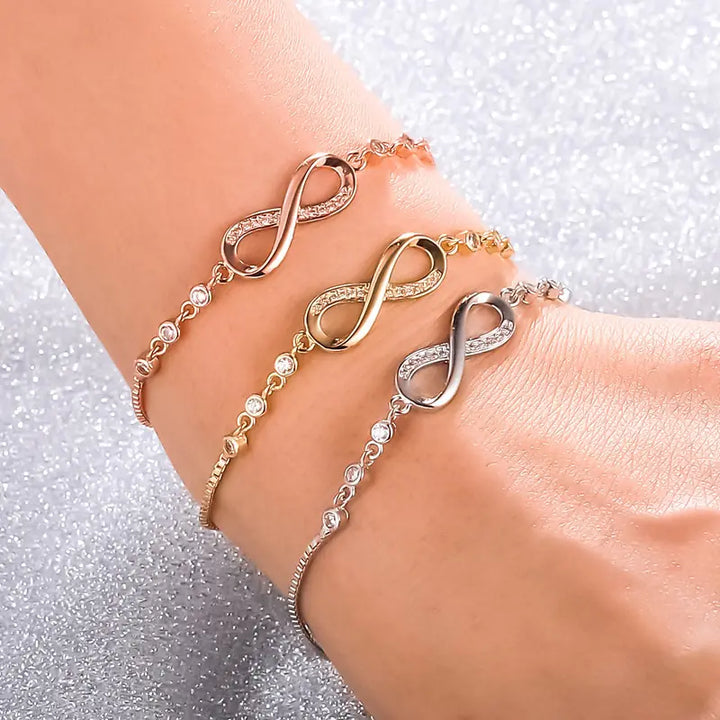 CZ Stone Infinity Bracelet - GlimmaStyle