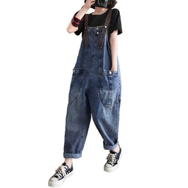 Washed Denim Overall - GlimmaStyle